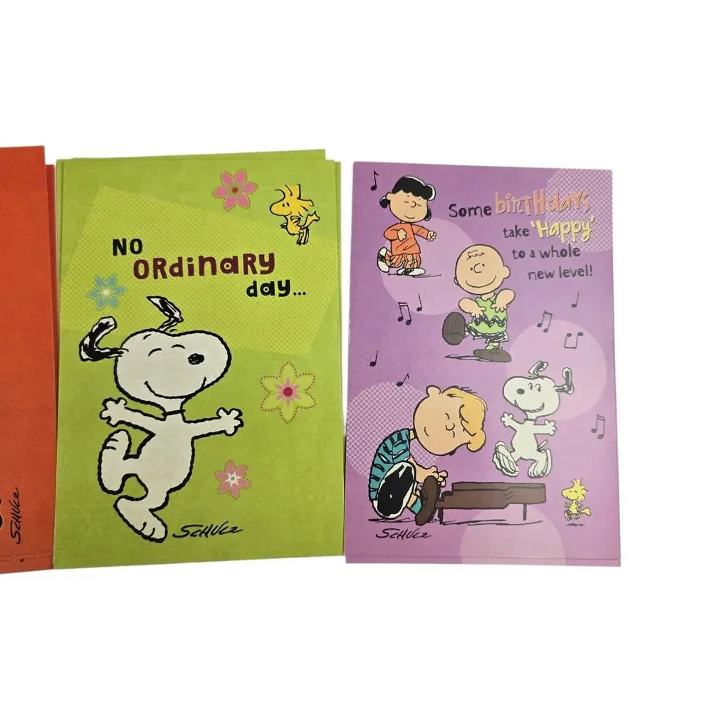 Peanuts Greeting Card Lot Thank You Birthday Blank Hallmark Dayspring Snoopy